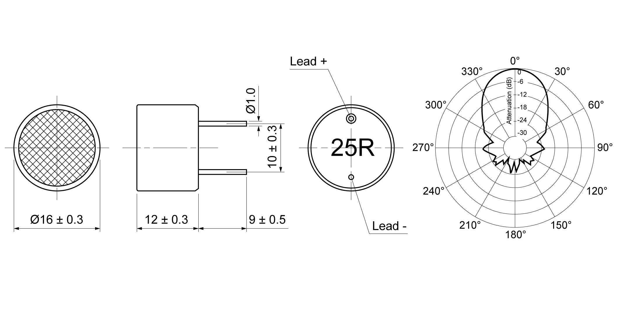 UO16-R25ABP Mechanical Drawing